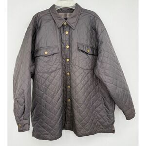 VTG National Outfitters Quilted Shacket Men's XXL‎ Dark Gray Button Down Pockets